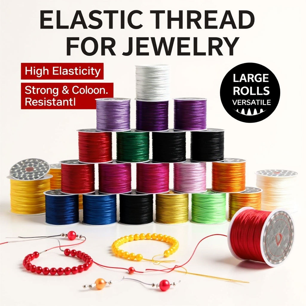 $0.99/Pcs Jewelry bungee cord,flat Jewelry Beading Cord,Elastic Cord,Elastic Thread Cord,Elastic Rope cord 50 meters,Bracelet Elastic Cord