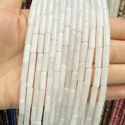 Cylindrical Tube Beads 4x13mm Quartz/Jasper/Agate/Crystal