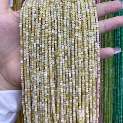 Tiny Square Faceted Beads 2-3mm Gemstone/Quartz/Jasper/Agate