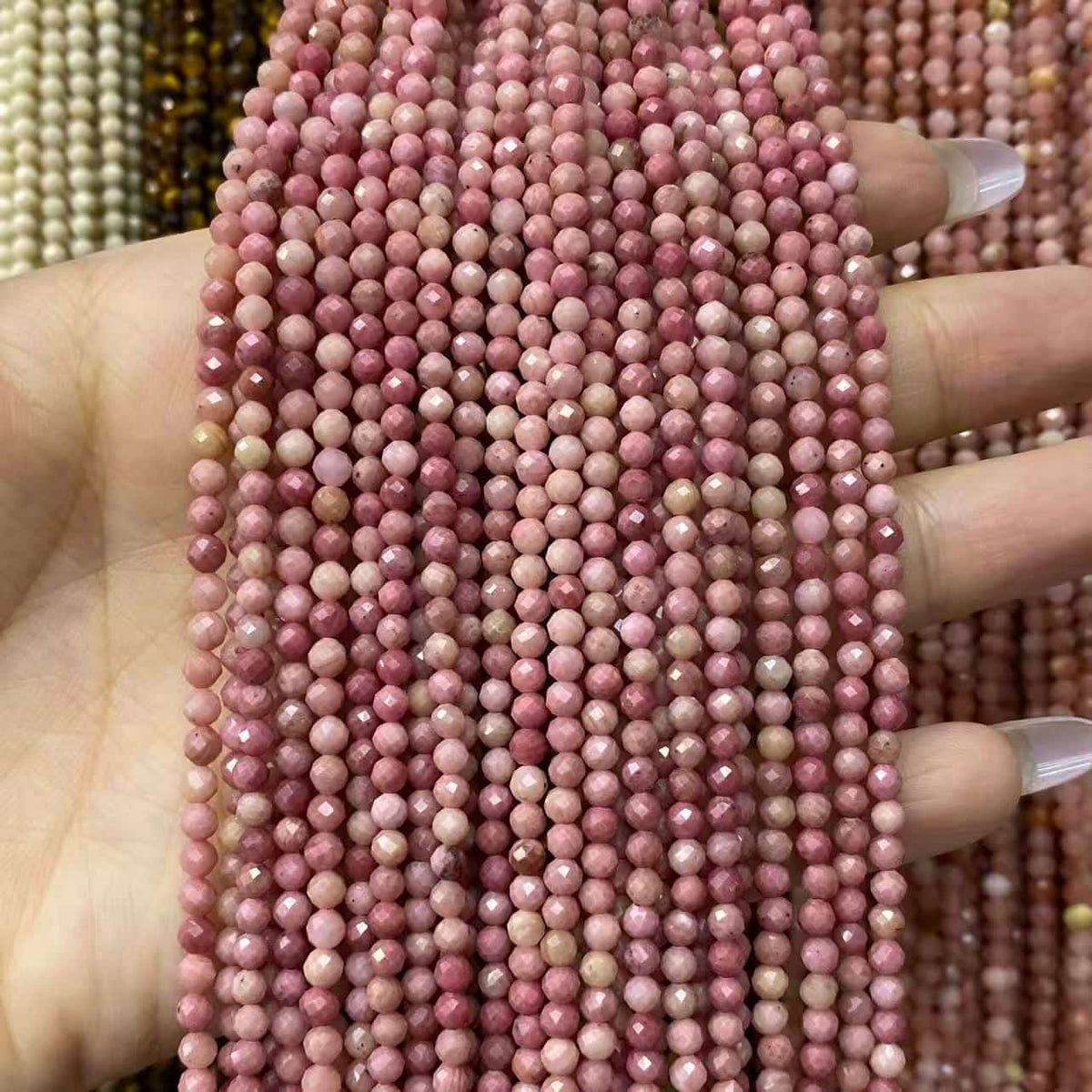 Tiny Round Faceted Beads Gemstone/Quartz/Jasper/Agate 2mm 3mm 4mm