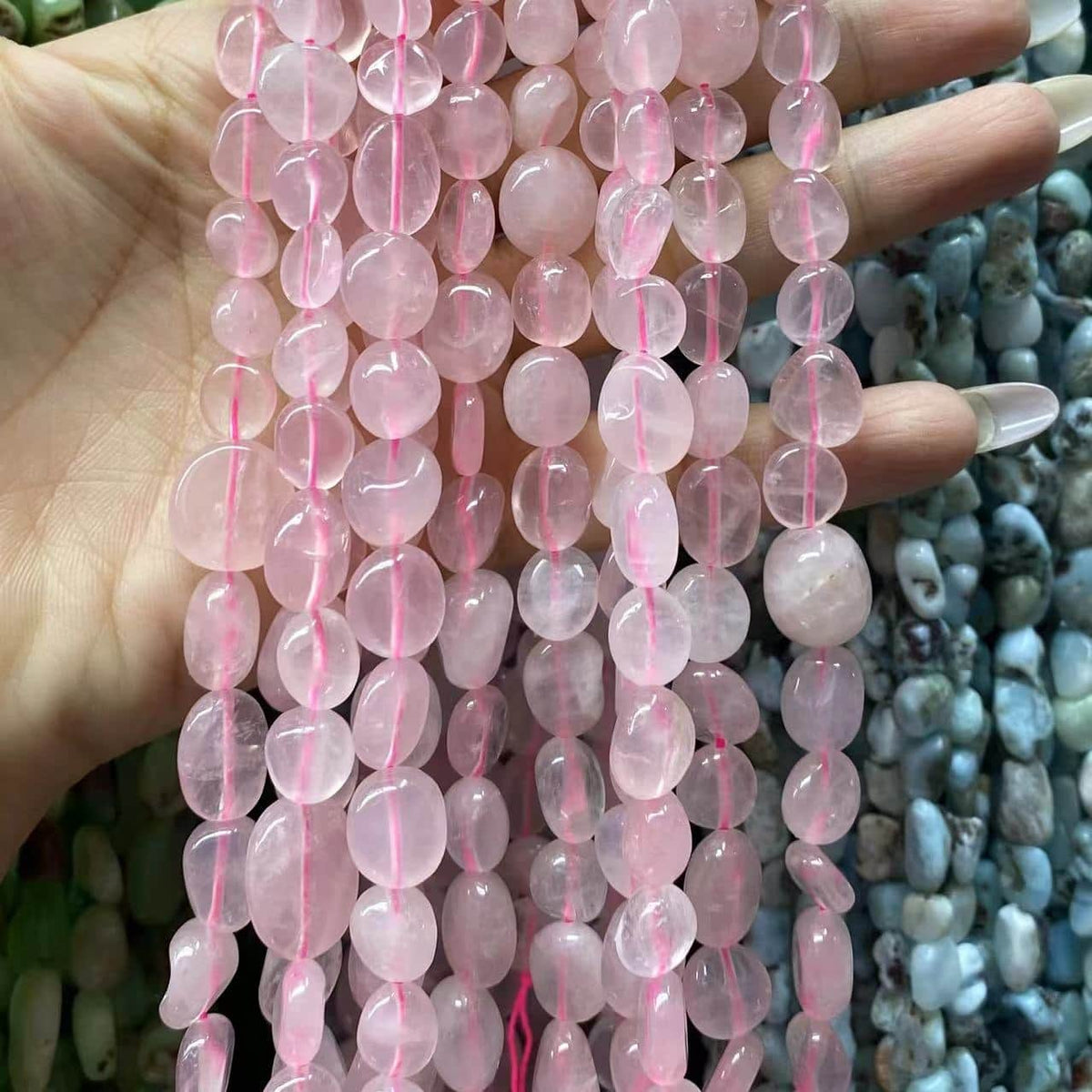 Nugget Smooth Beads 6-8mm Gemstone/Quartz/Jasper/Agate