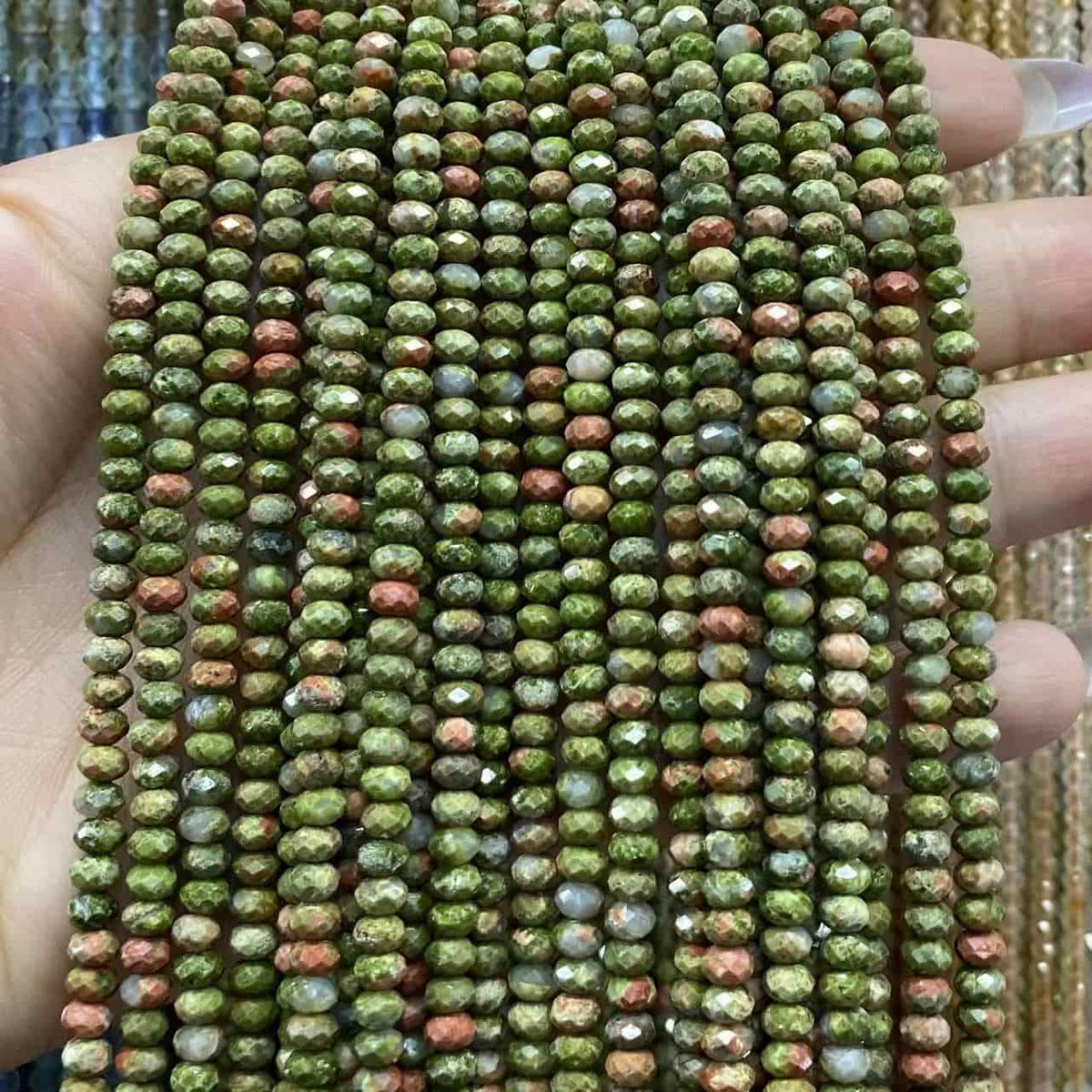Faceted Rondelle Beads 2x3mm 3x4mm Gemstone/Quartz/Jasper/Agate
