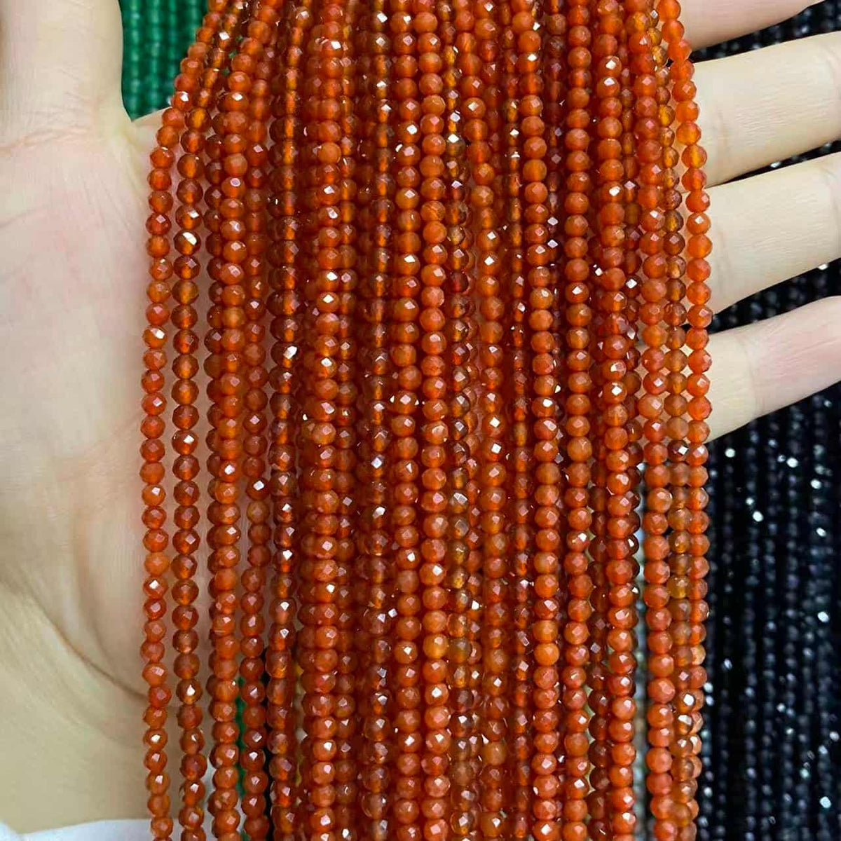 Tiny Round Faceted Agate Beads 2mm 3mm 4mm