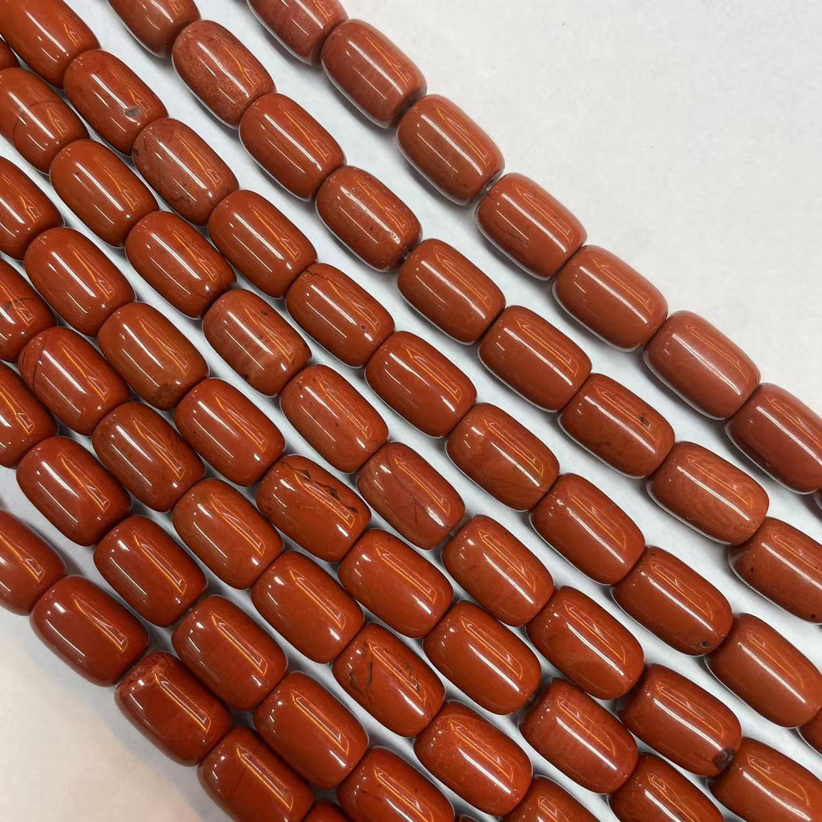 Bucket Shape Red Creek Jasper Beads