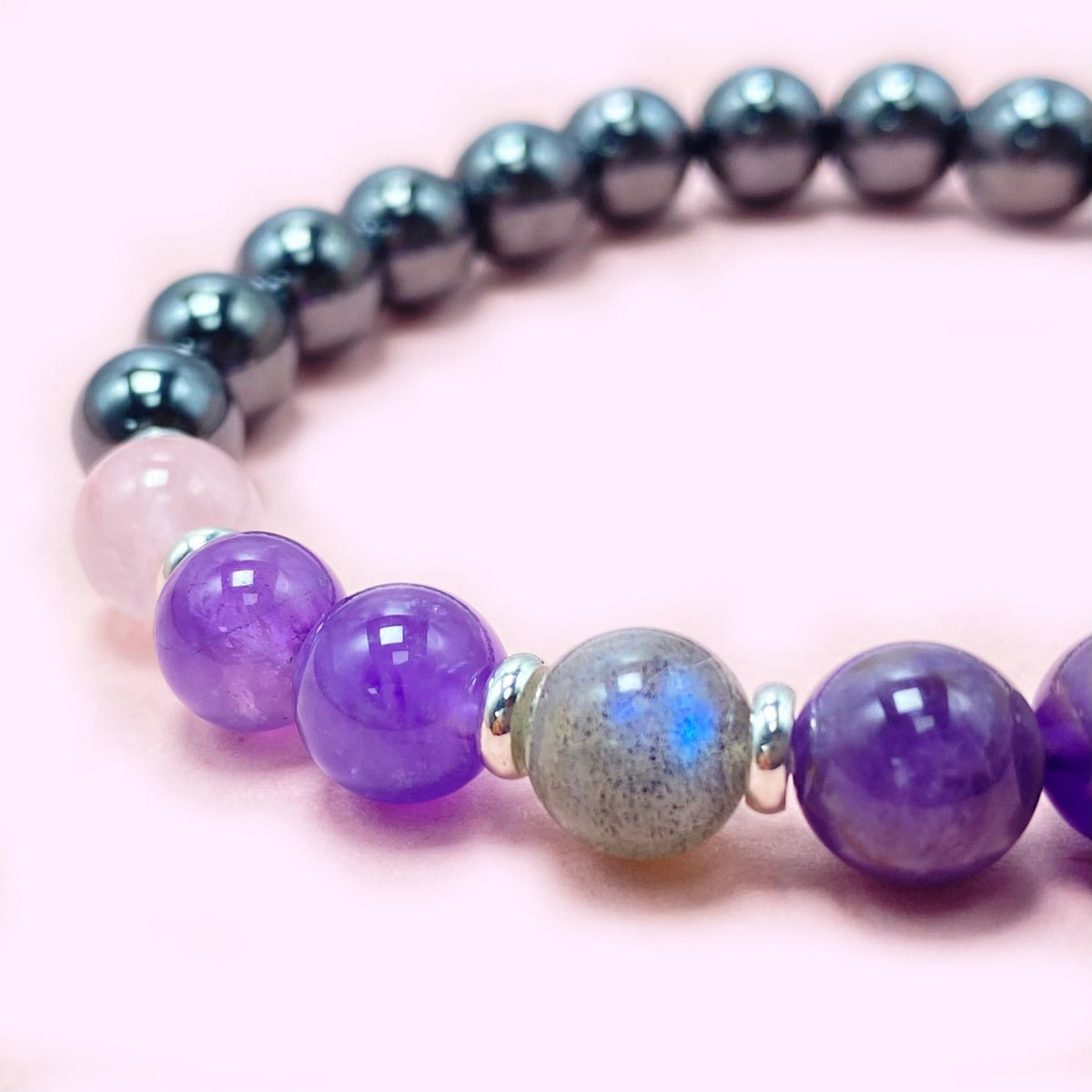 Hematite Seven Chakra Crystal Bracelet