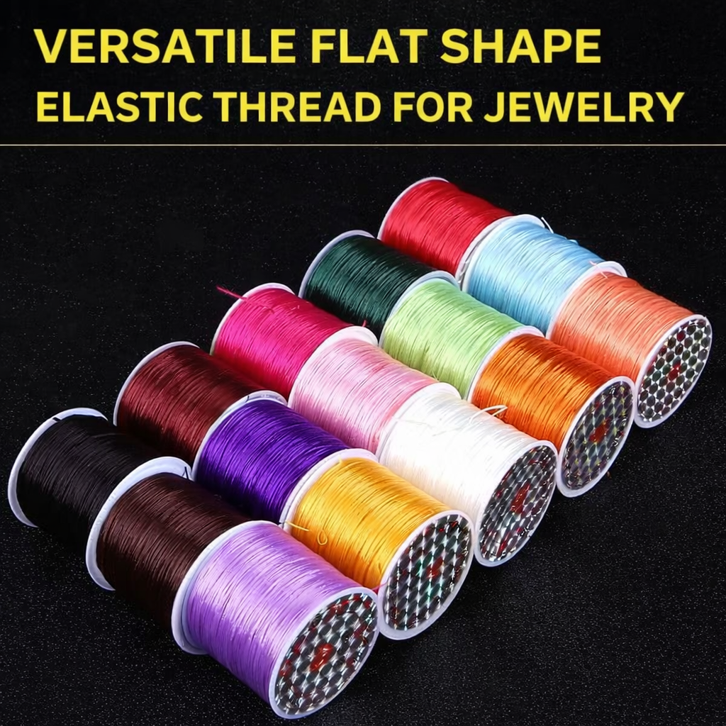 $0.99/Pcs 50M/Roll 0.8mm High Quality Japan Import Elastic Cord Crystal String for Beading Premium Stretch Polyester Thread , for DIY Jewelry Making