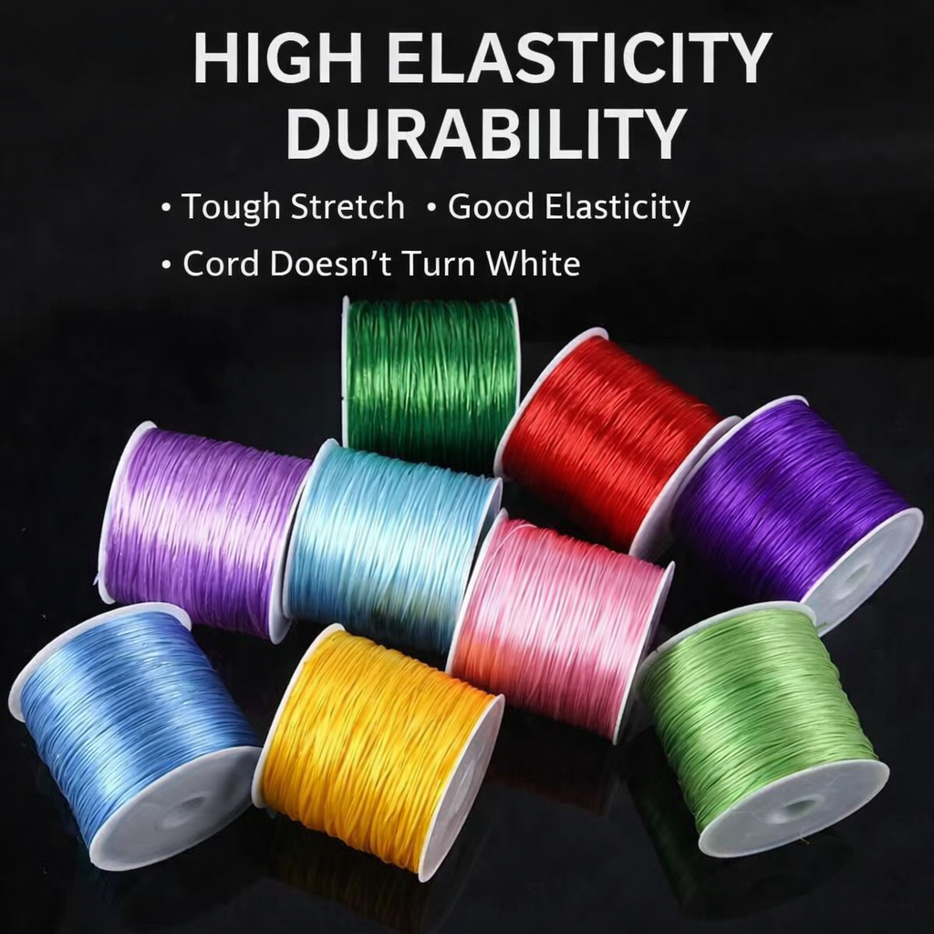 $0.99/Pcs 50M/Roll 0.8mm High Quality Japan Import Elastic Cord Crystal String for Beading Premium Stretch Polyester Thread , for DIY Jewelry Making