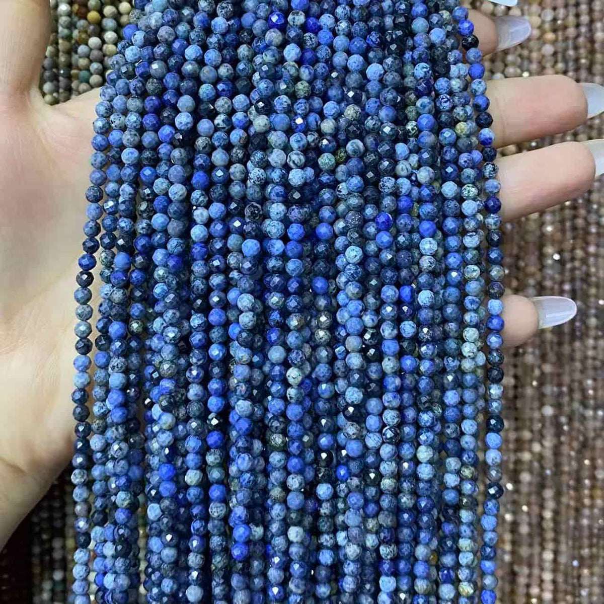 Tiny Round Faceted Beads Gemstone/Quartz/Jasper/Agate 2mm 3mm 4mm