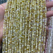 Yellow Opal Tiny Faceted Round Beads 2mm 3mm 4mm