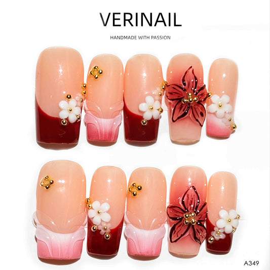 Press On Nails Color Red RD02