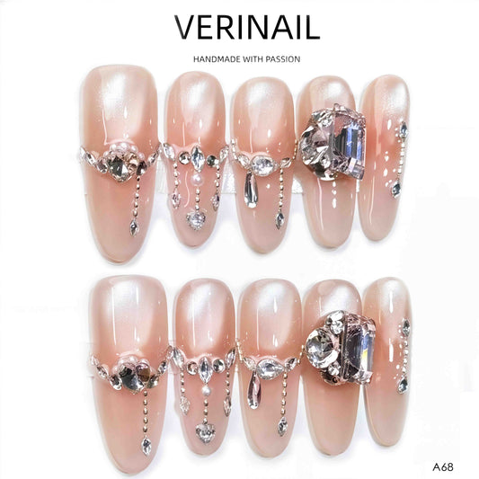 Press On Nails Almond-Long-AL01
