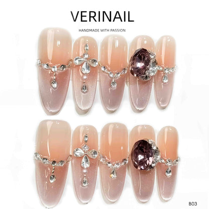 Press On Nails Almond-Long-AL01