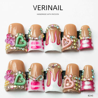 Press On Nails Color Red RD01