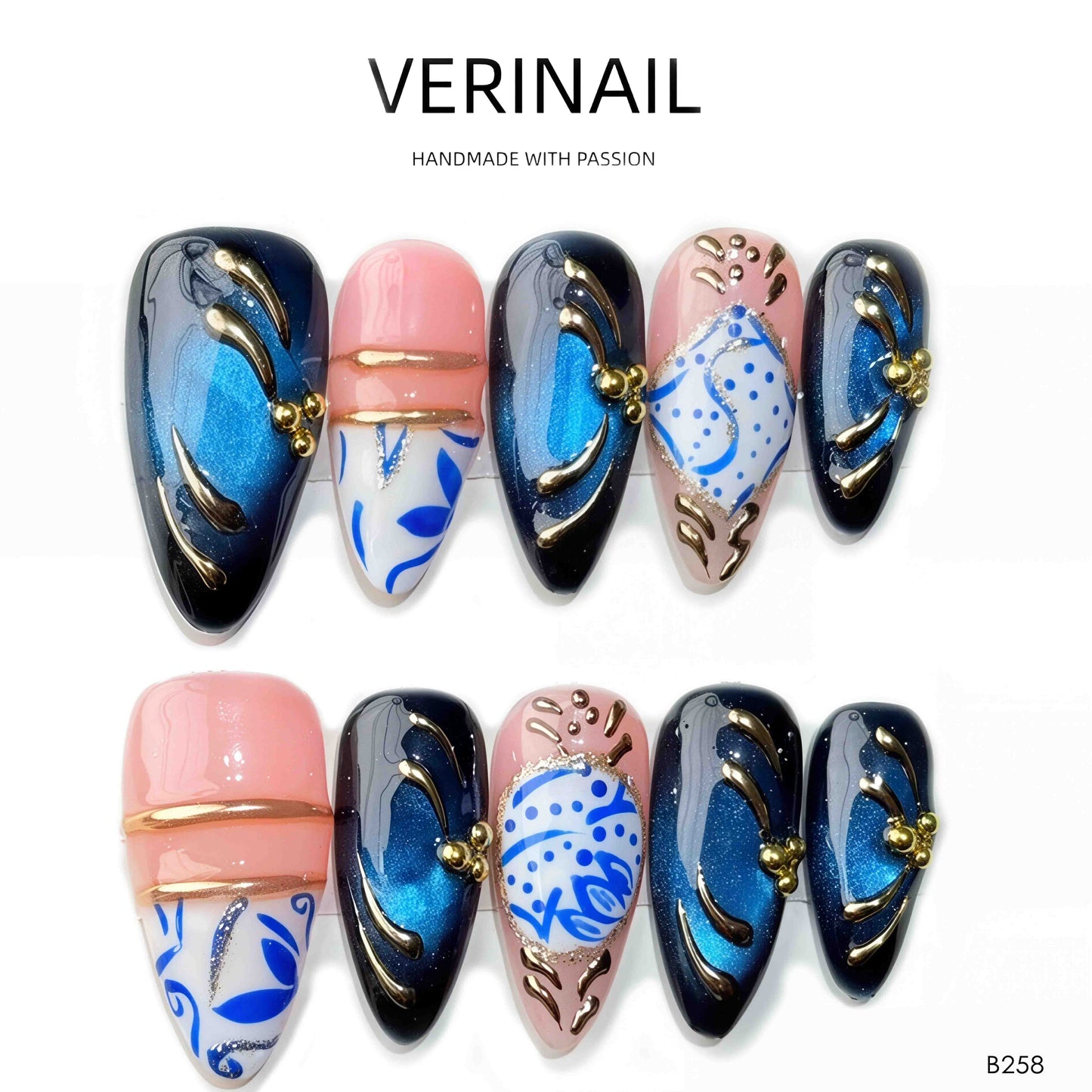 Press On Nails Almond-Medium-AM01