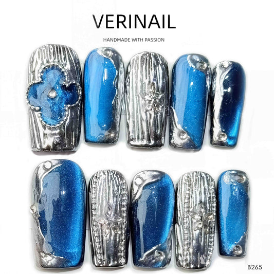 Press On Nails Color Silver SL01