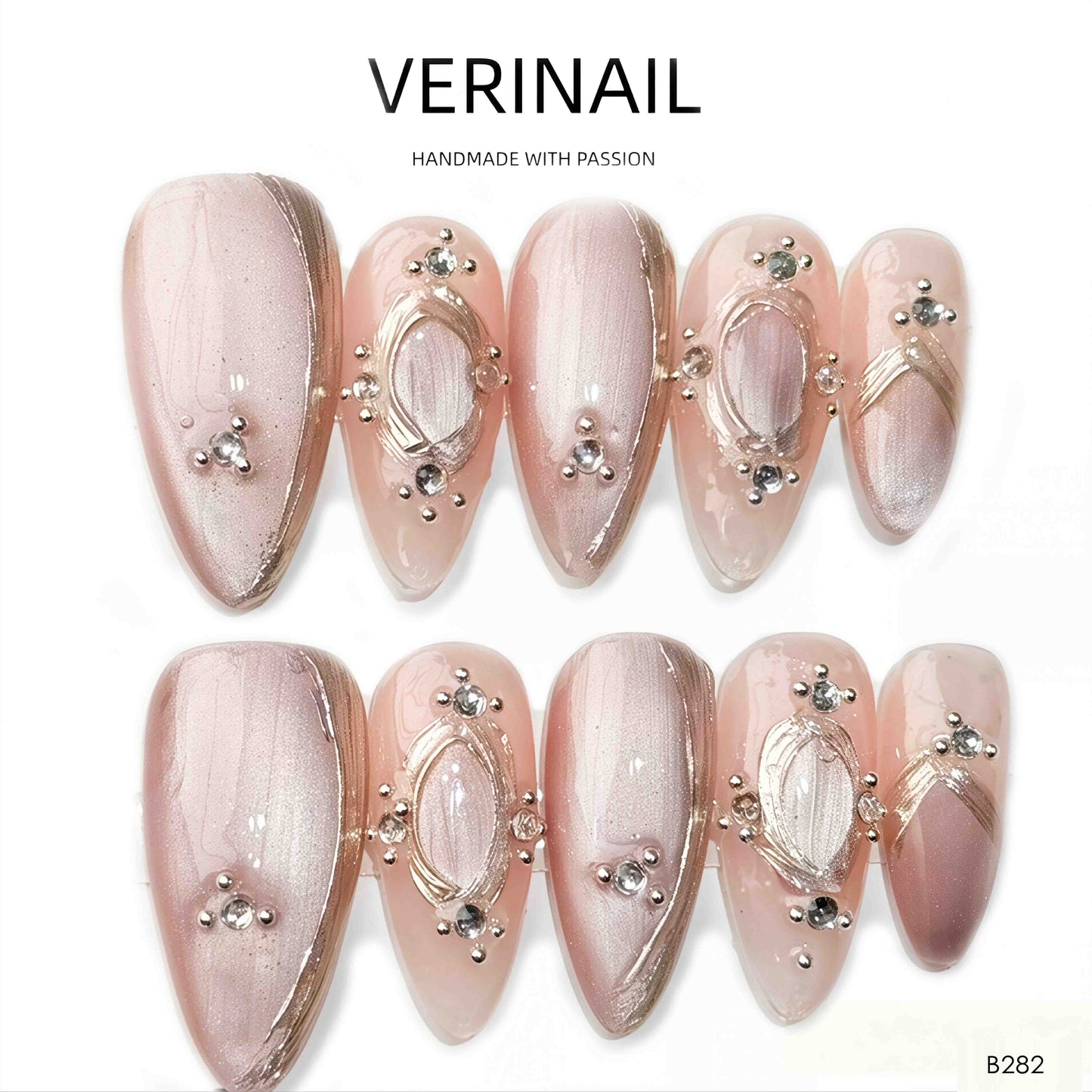 Press On Nails Almond-Medium-AM01