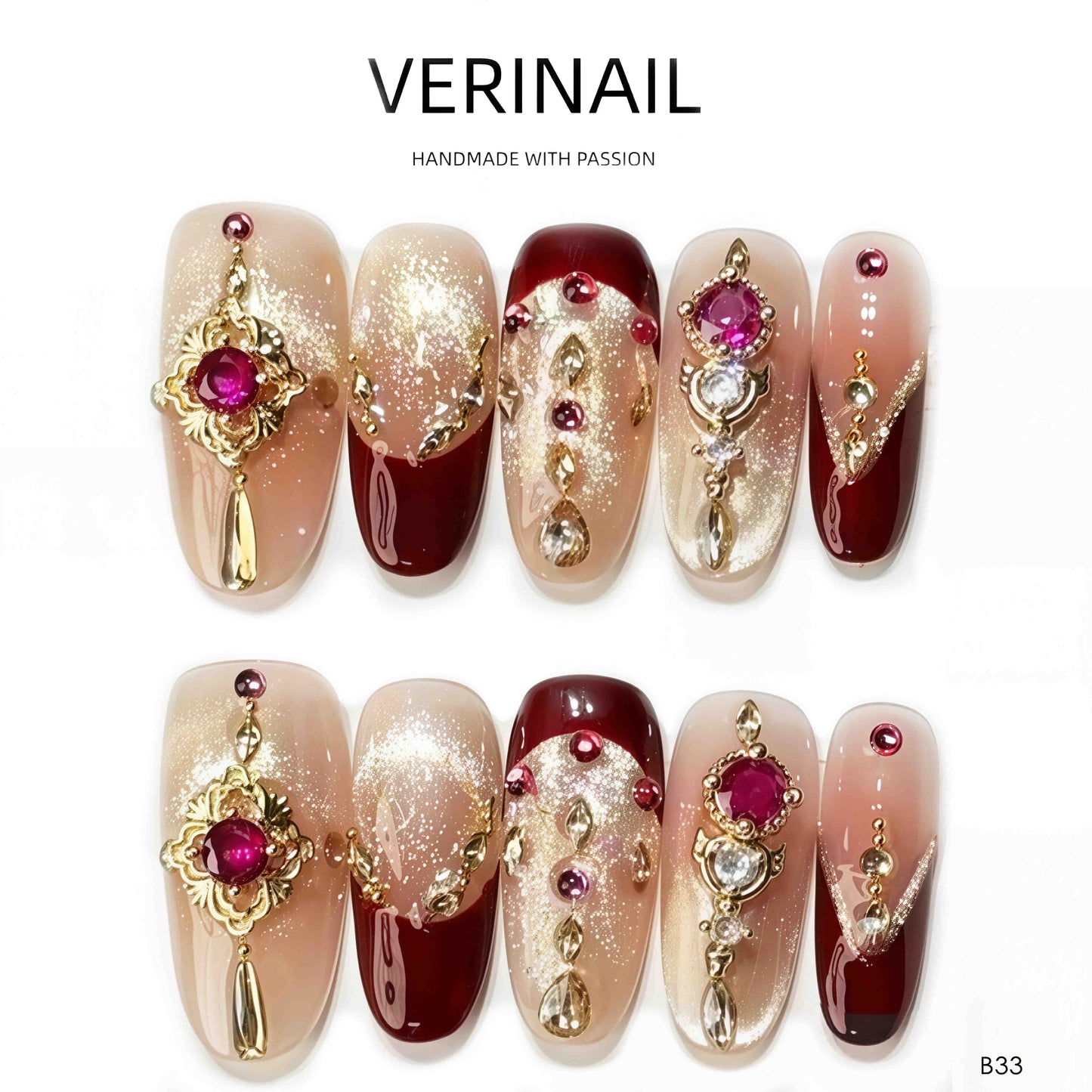 Press On Nails Almond-Medium-AM01