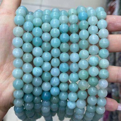 Round Smooth Beads Crystal/Quartz/Jasper/Agate 4mm 6mm 8mm 10mm