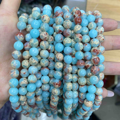 Round Smooth Beads Crystal/Quartz/Jasper/Agate 4mm 6mm 8mm 10mm