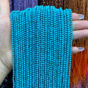 Blue Turquoise Tiny Faceted Round Beads 2mm 3mm 4mm