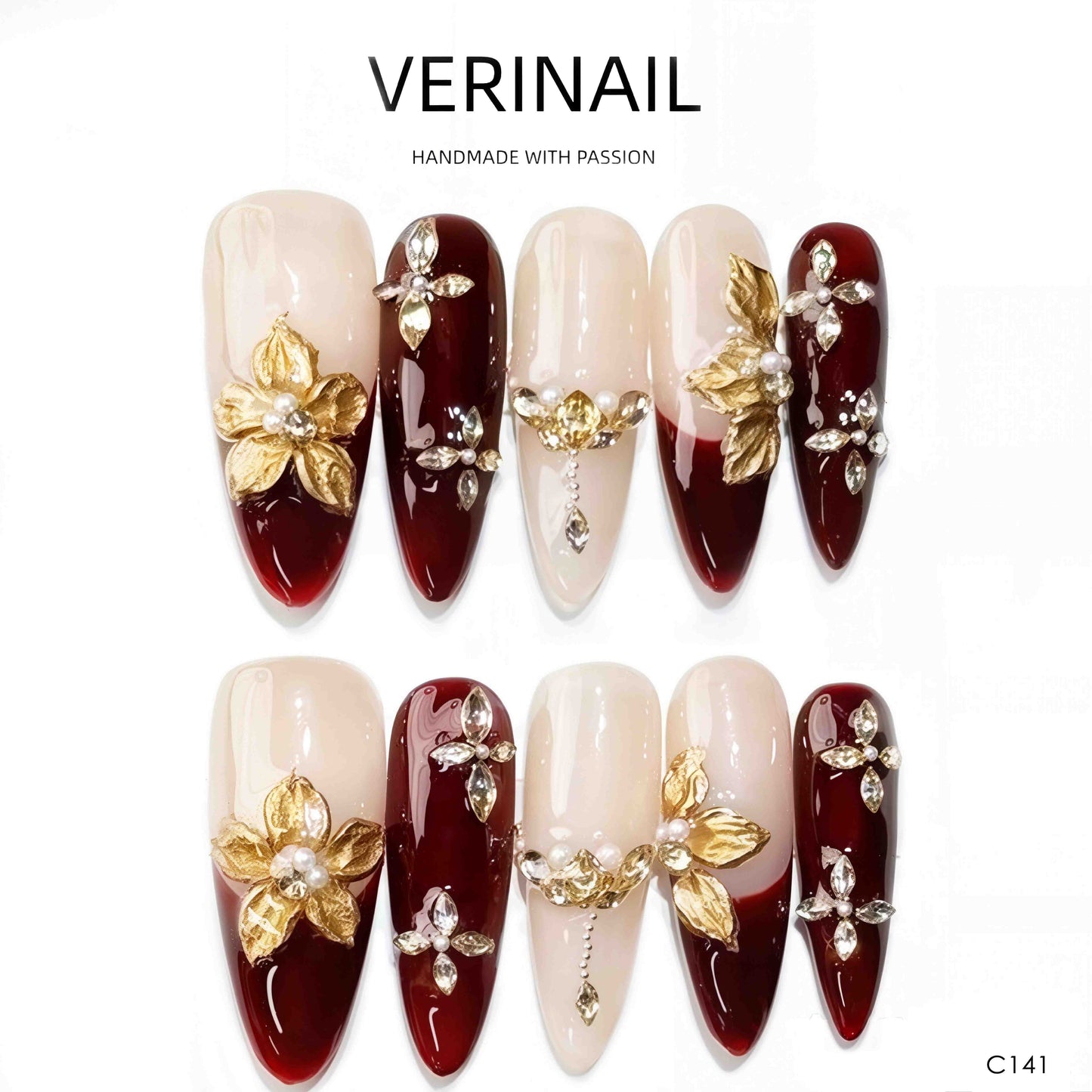 Press On Nails Almond-Long-AL04