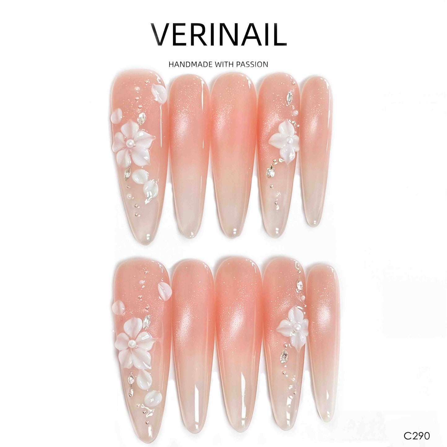 Press On Nails Almond-Long-AL03