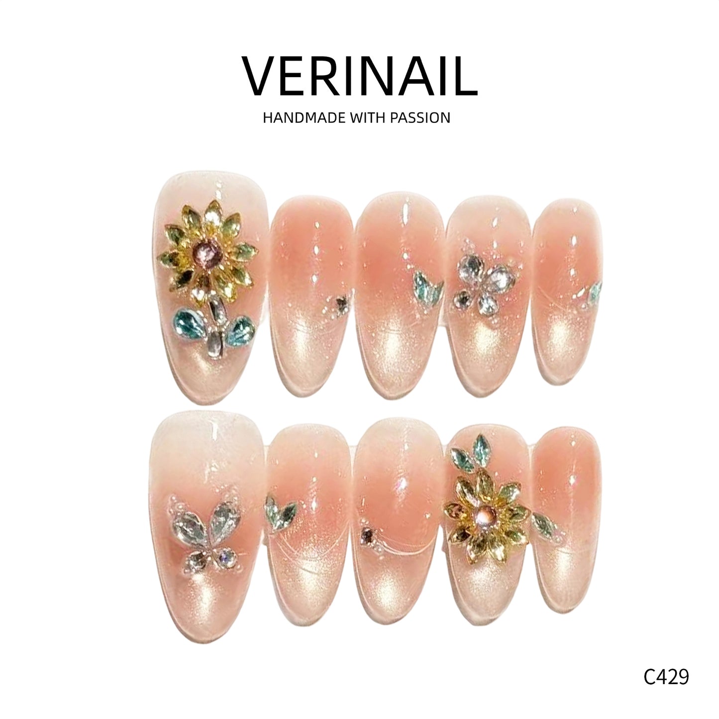 Press On Nails Almond-Long-AL01