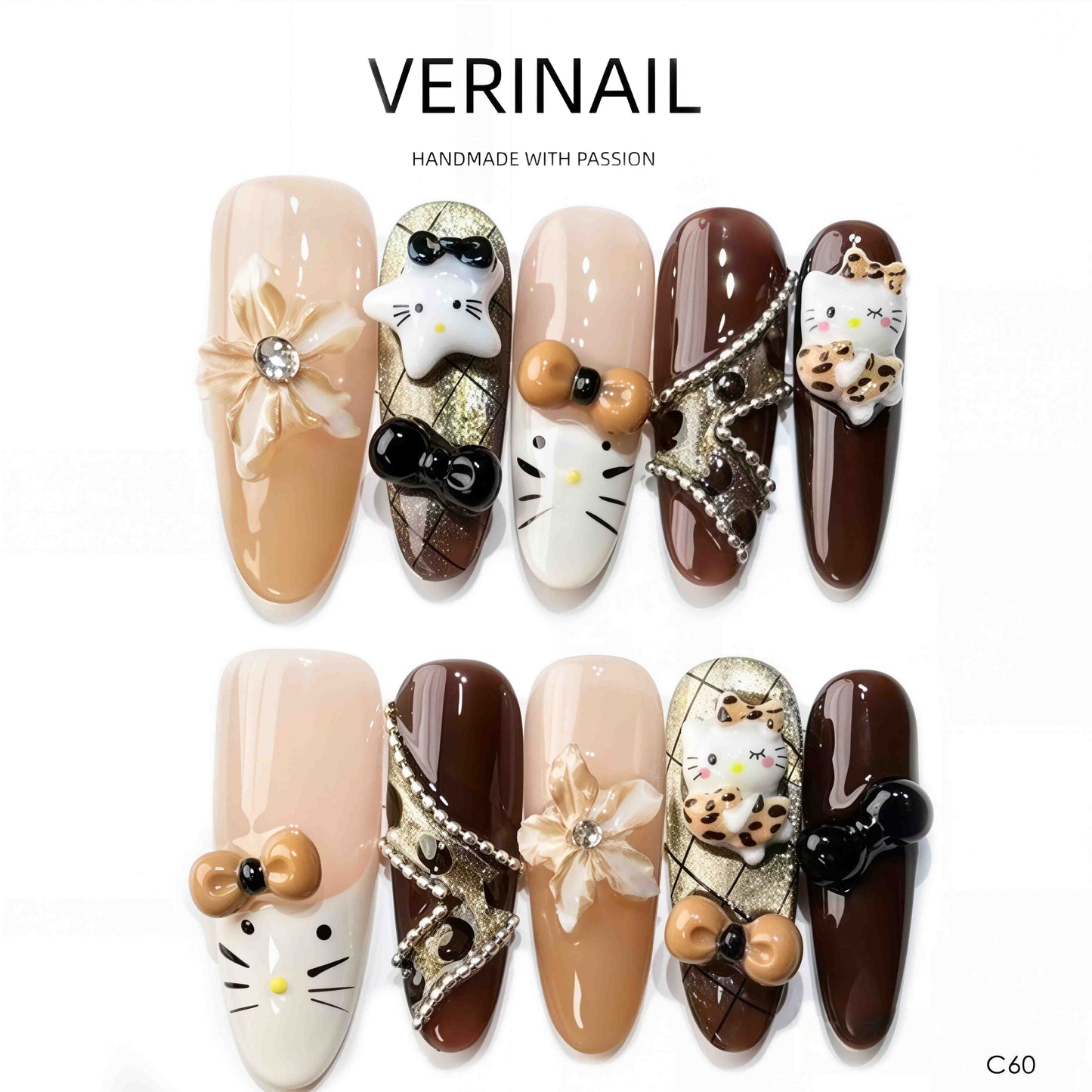Press On Nails Almond-Long-AL04