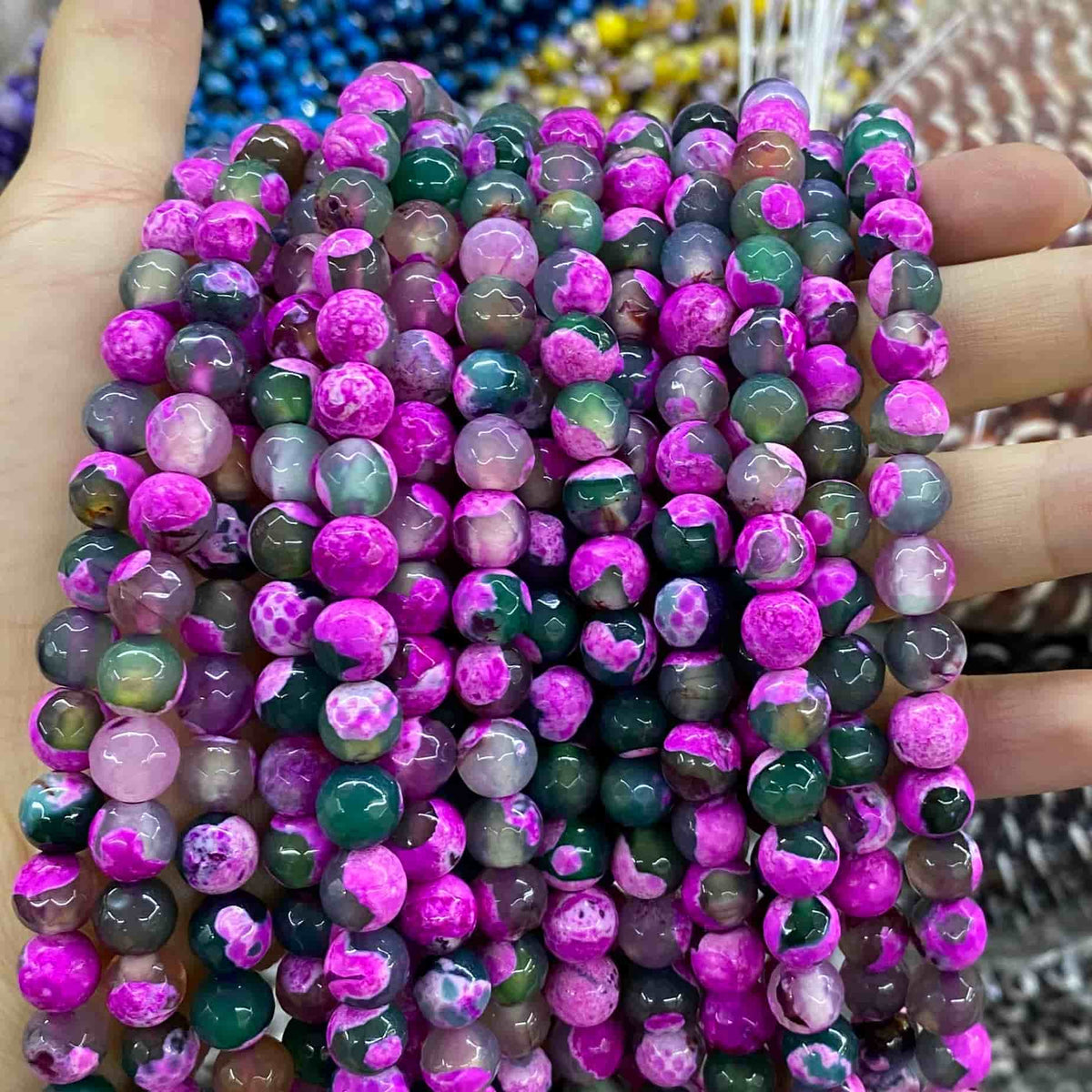 #2 Round Agate Beads 6mm/8mm/10mm