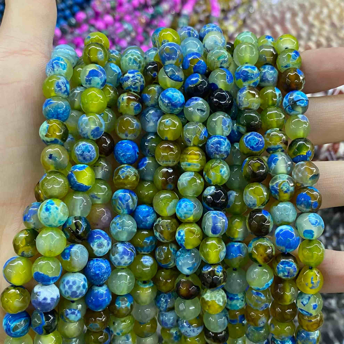 #2 Round Agate Beads 6mm/8mm/10mm