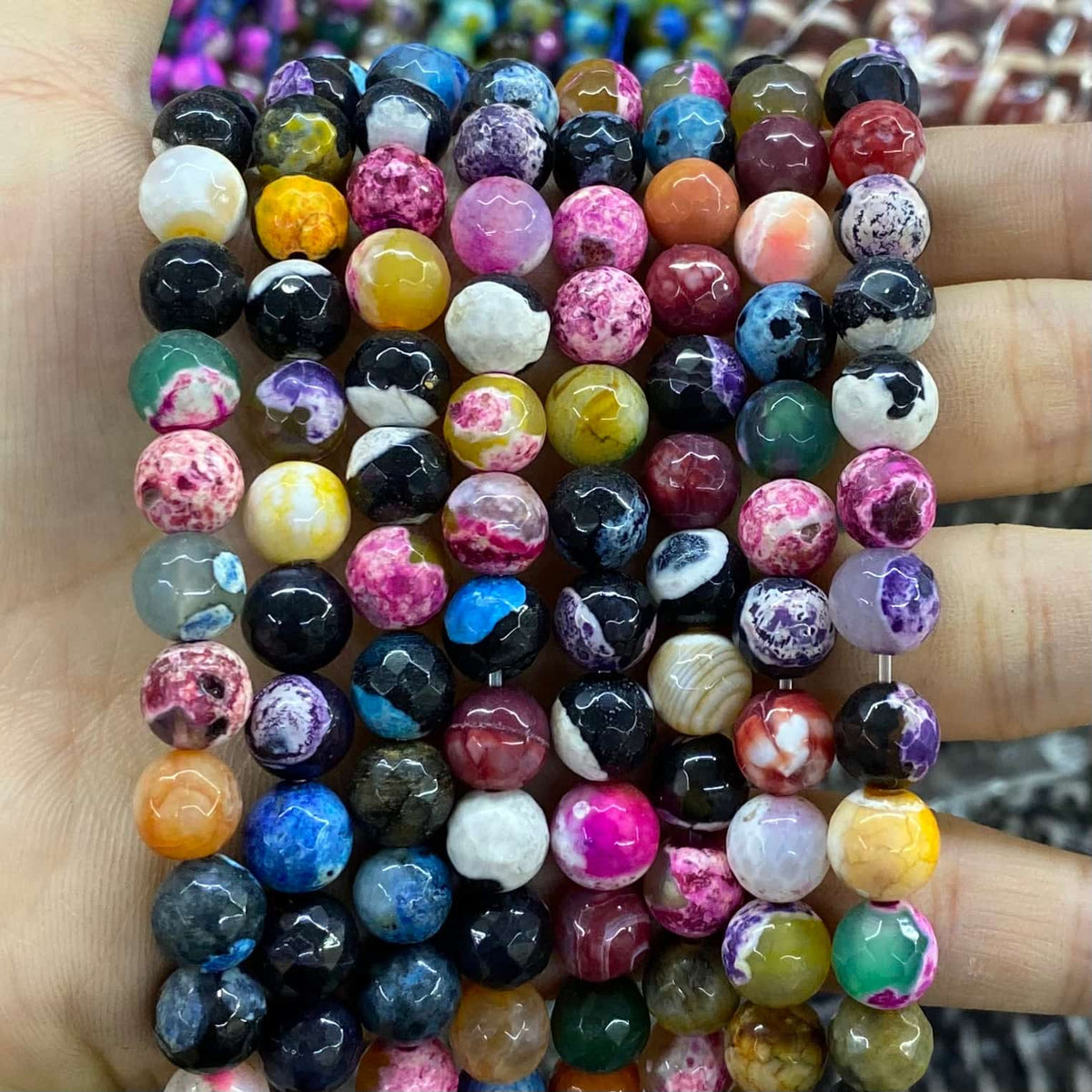 #2 Round Agate Beads 6mm/8mm/10mm