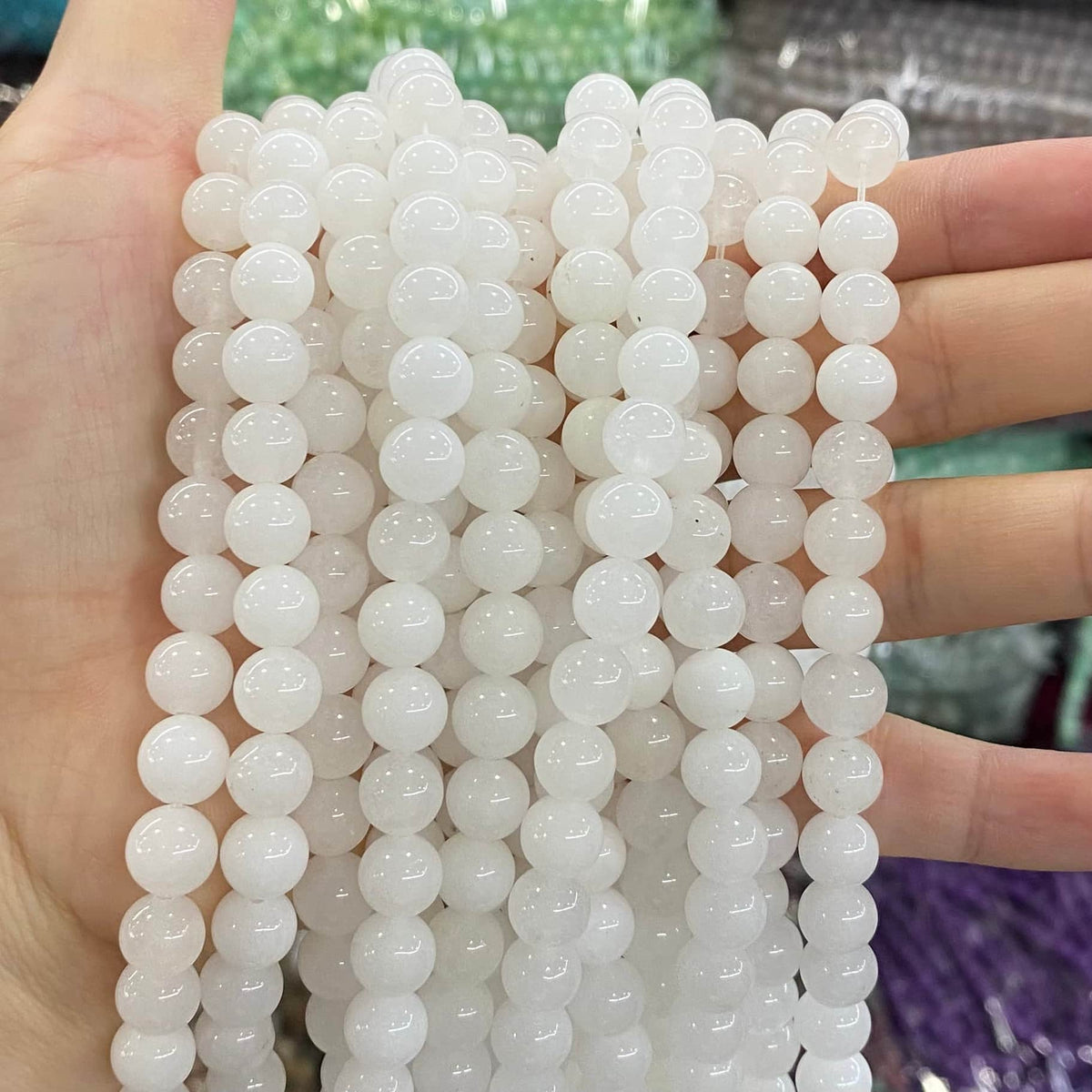 $1.99-8mm Color Jade Beads Round Smooth/Faceted Beads