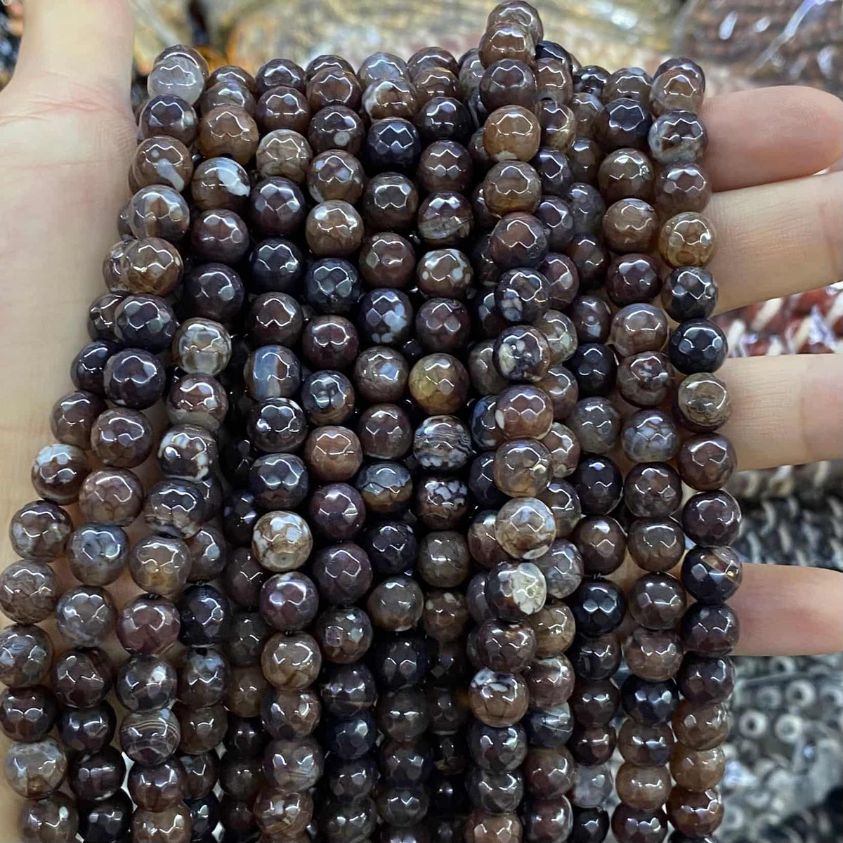#2 Round Agate Beads 6mm/8mm/10mm