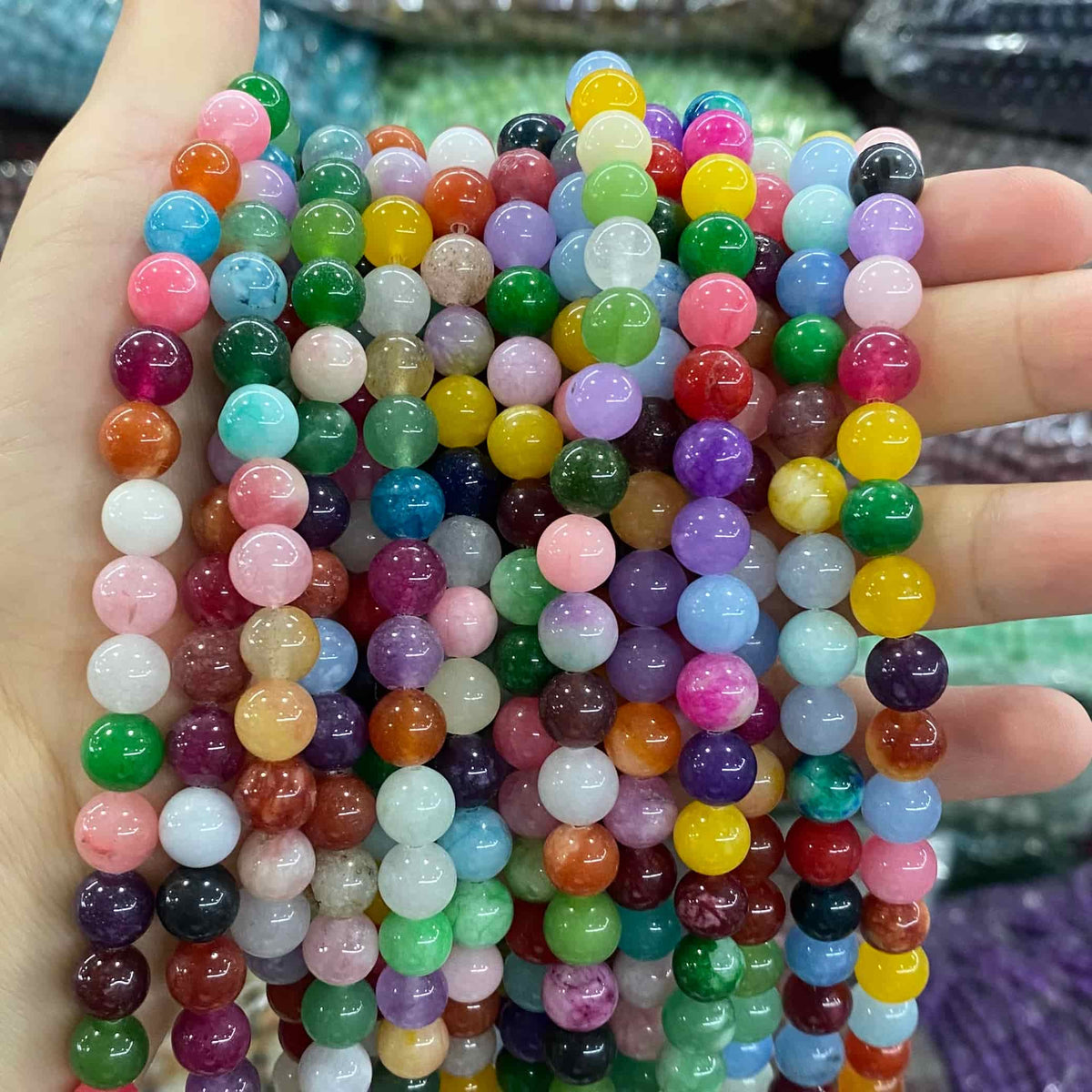 $1.99-8mm Color Jade Beads Round Smooth/Faceted Beads