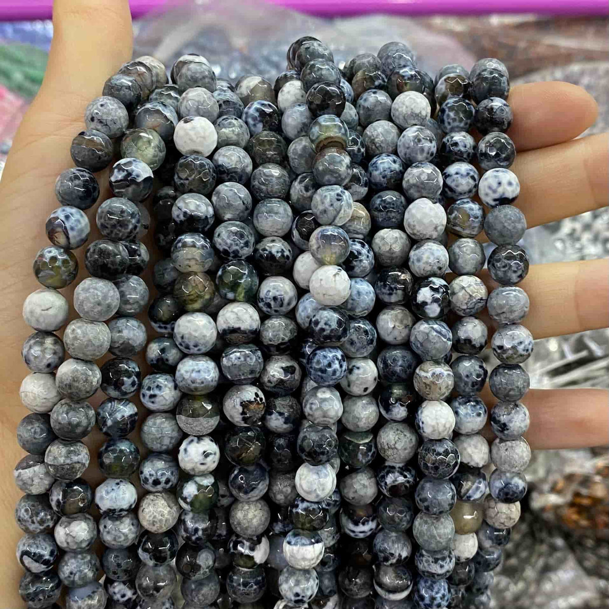 #2 Round Agate Beads 6mm/8mm/10mm