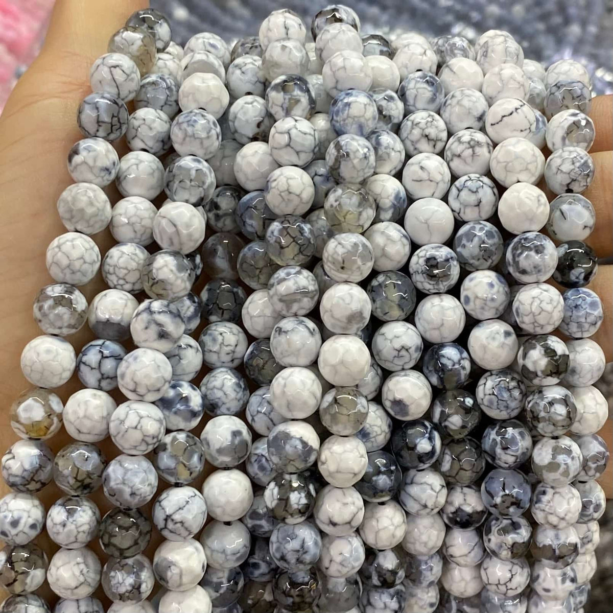 #2 Round Agate Beads 6mm/8mm/10mm