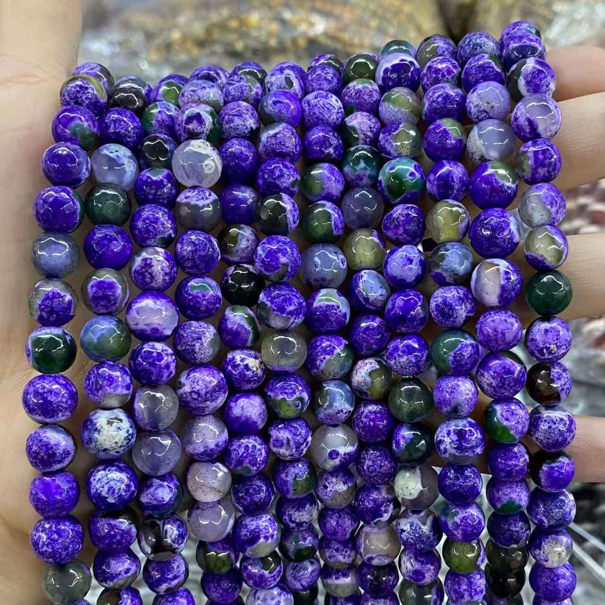 #2 Round Agate Beads 6mm/8mm/10mm