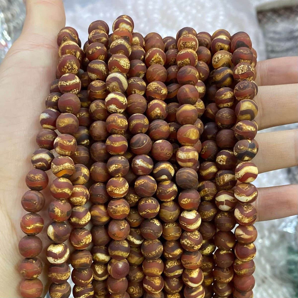 #2 Round Agate Beads 6mm/8mm/10mm