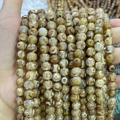 #2 Round Agate Beads 6mm/8mm/10mm