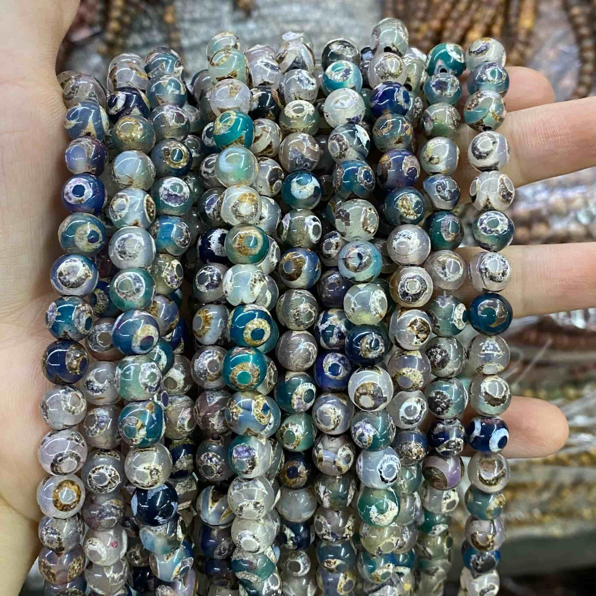 #2 Round Agate Beads 6mm/8mm/10mm