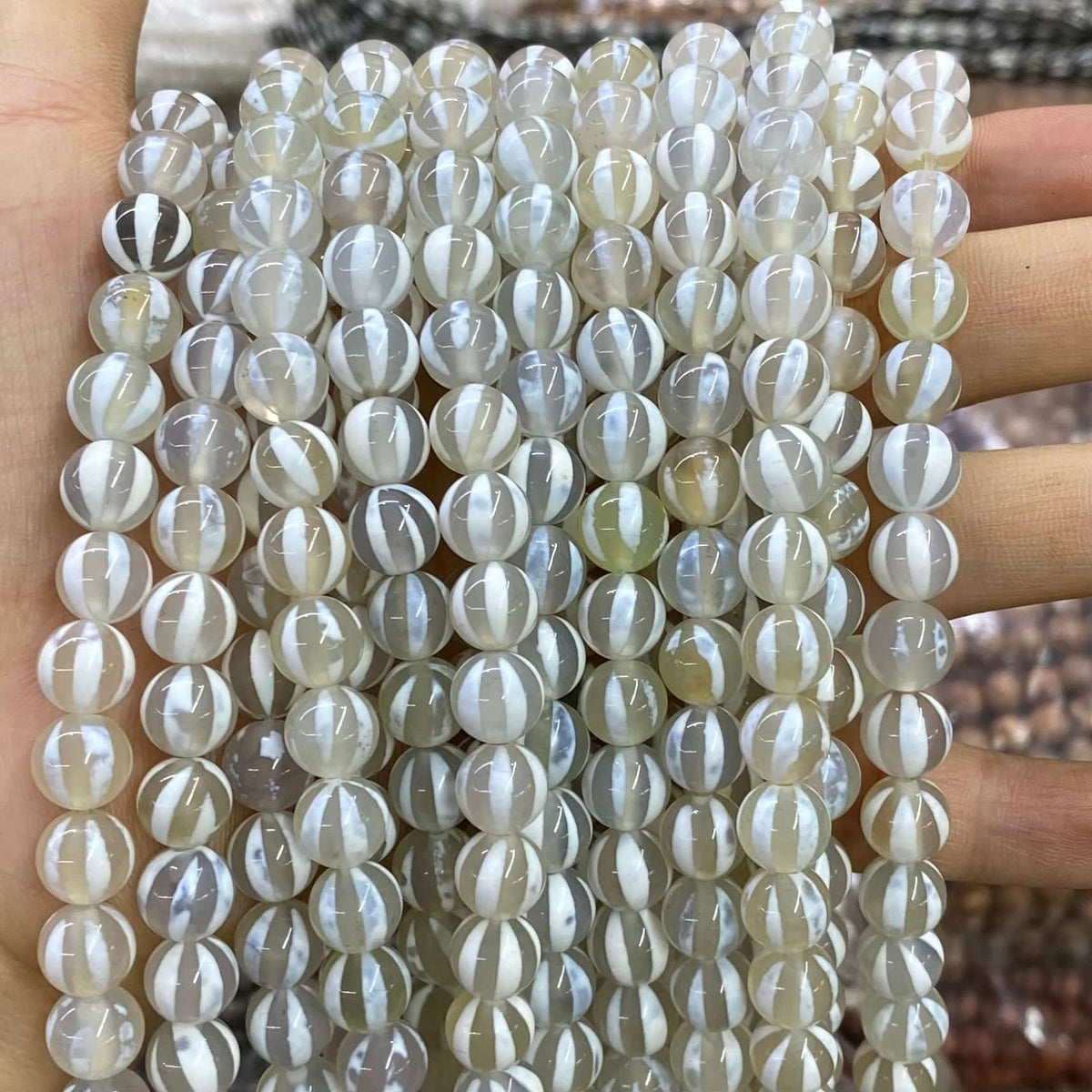 #2 Round Agate Beads 6mm/8mm/10mm