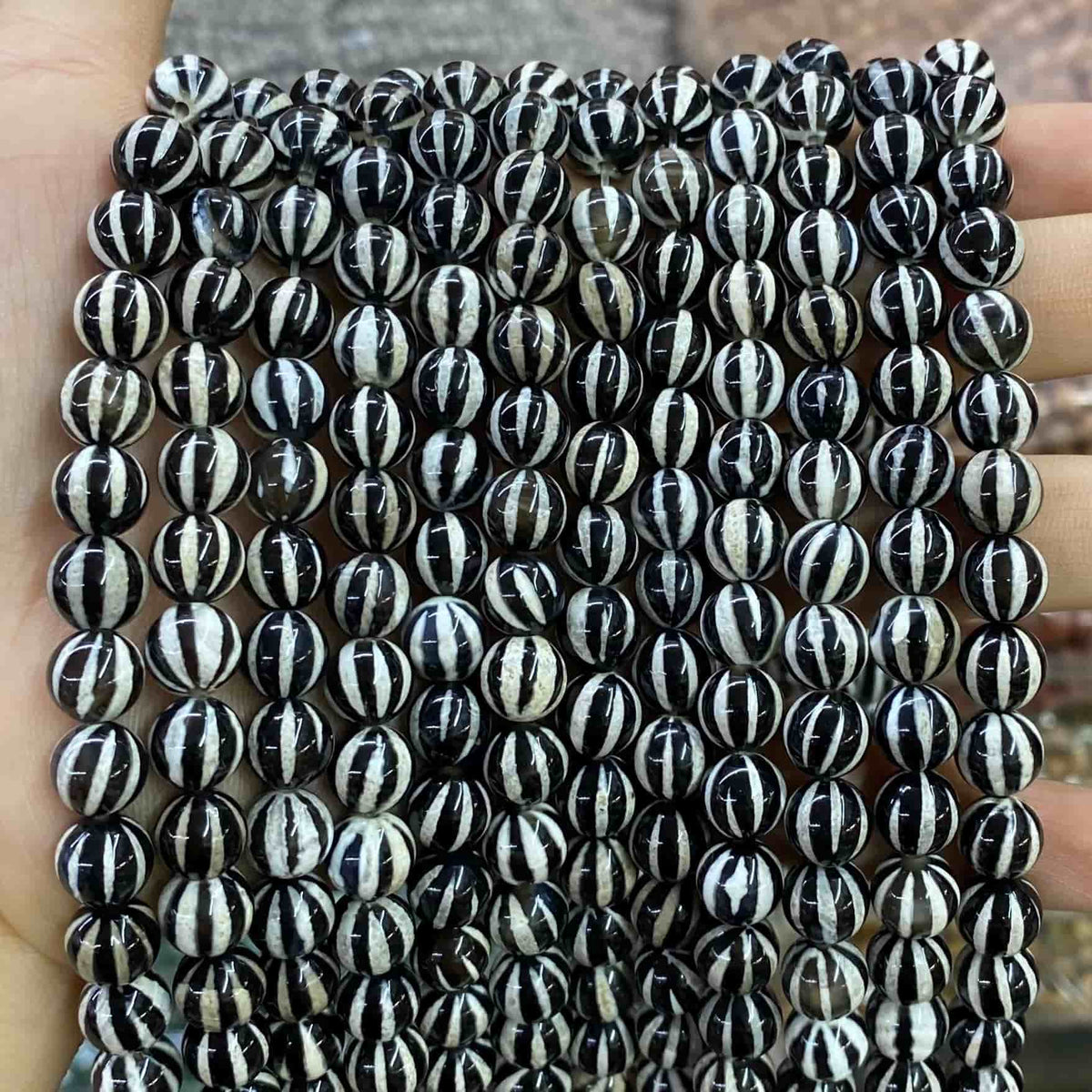 #2 Round Agate Beads 6mm/8mm/10mm
