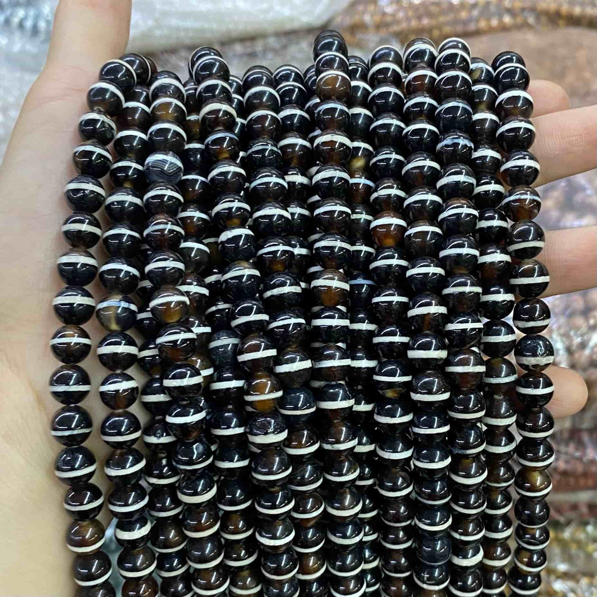 #2 Round Agate Beads 6mm/8mm/10mm