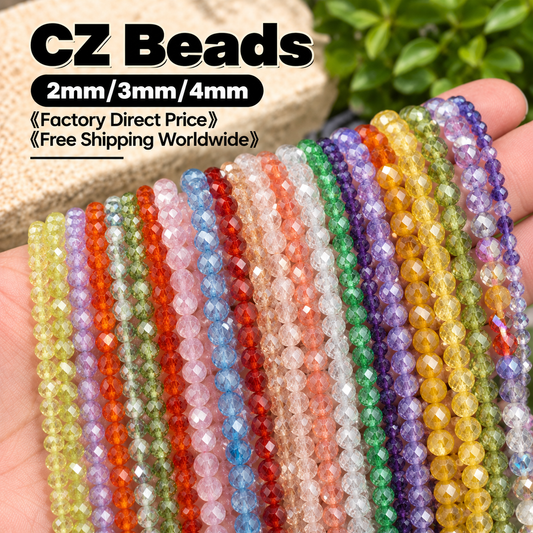 Cubic Zirconia Beads CZ Round Faceted Beads 2mm 3mm 4mm