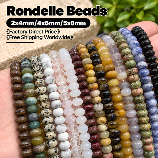 Round Rondelle Beads 2x4mm 4x6mm 5x8mm Quartz/Jasper/Agate
