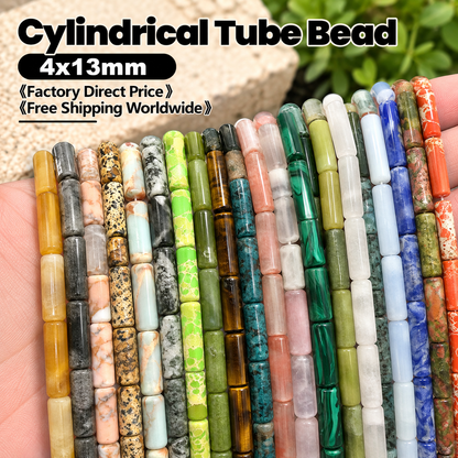 Cylindrical Tube Beads 4x13mm Quartz/Jasper/Agate/Crystal