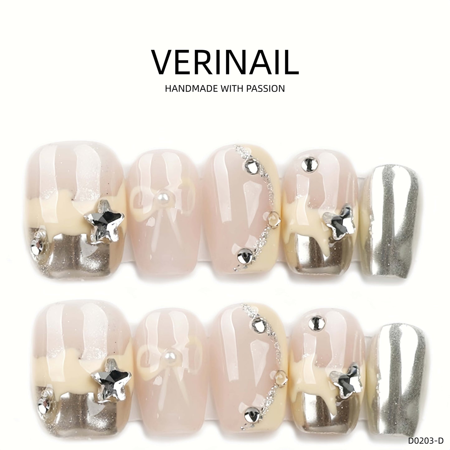 Press On Nails Color Silver SL02