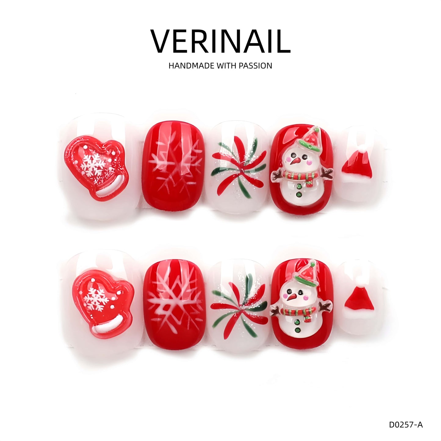 Press On Nails Color Red RD02