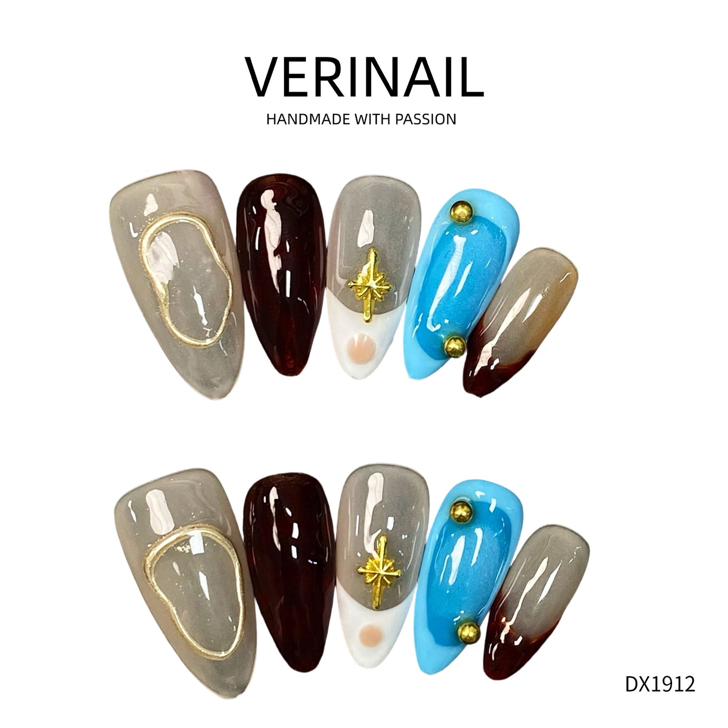 Press On Nails Almond-Long-AL01