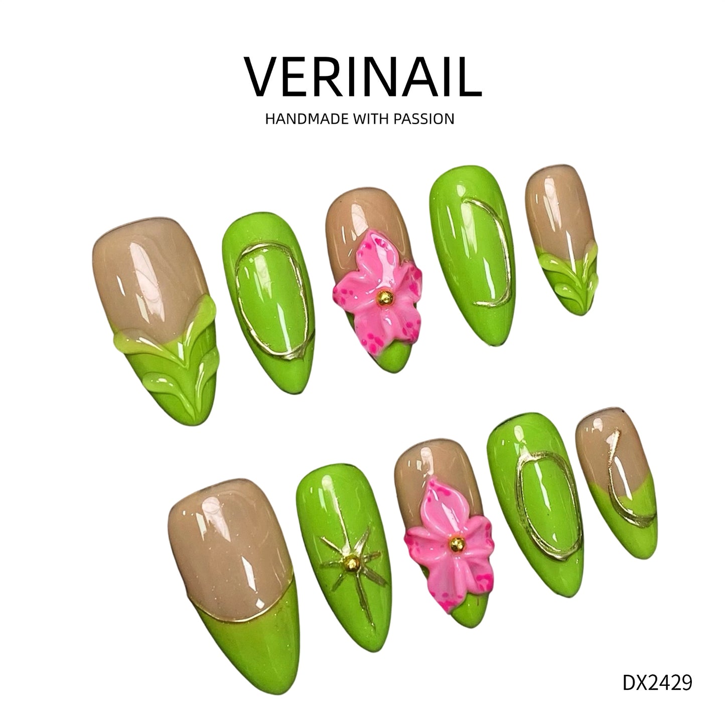 Press On Nails Almond-Medium-AM03